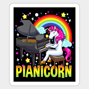 Pianicorn Funny Gift For Piano Playing Unicorn Lover Magnet